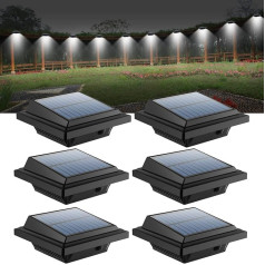 UniqueFire Black Gutter Solar Lamp 6 LED ārējā lampa Solar Gutter Lighting IP64 sienas lampa Saules gaisma dārzam, terasei, pārejai, pagalmam, karnīzēm