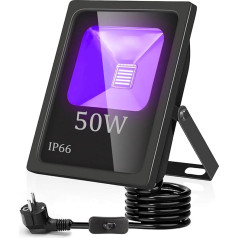 Eleganted 50 W LED UV melnā gaisma Purple COB LED UV starmeši, 395 nm ballīšu gaisma, skatuves dekorēšanas gaisma, IP66 ūdensizturīga melnā gaisma Helovīnam, akvārijam, koncertam, ballītei, grupas priekšnesumam