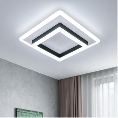 SENQIU Modern LED griestu gaisma, 30 W 3400 LM LED griestu lampas kvadrātveida iekštelpās, melns akrila griestu apgaismojums guļamistabai, virtuvei, gaitenim, viesistabai, vannas istabai, 6500 K Cool White, 30 cm