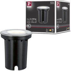 Paulmann 93992 Outdoor Special LED Bodeneinbauleuchte Set IP67 Rund GU10 Warmweiß 3,5W Einbaustrahler Terassenbeleleuchtung Bodeneinbaustrahler, 12,4 x 10,8 x 12,4 cm, Silber