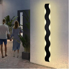 LED garā sienas lampa Modernā garā sienas lampa IP65 Ūdensizturīgie sienas lampas Villa sienas lampa Melna alumīnija āra sienas lampa Garā āra sienas lampa LED āra/ iekštelpu sienas lampa 110 cm Silta gaisma