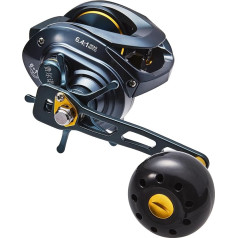 Baitcasting Angelrolle Carbon Rahmen 15 kg Zugkraft 6,4:1 Übersetzungsverhältnis langer einzelner Powergriff Carbon Knopf für Süßwasser Salzwasser Jigging Angeln (rechte Hand)