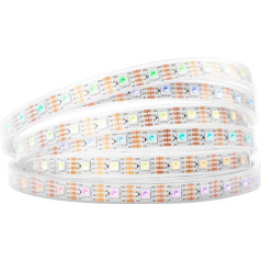 BTF-LIGHTING WS2813 (atjaunināts WS2812B) 5m 300 individuāli digitāli adresējamu pikseļu RGB Dual Signal LED Flexible Strip Light 5050 SMD IP67 ūdensizturīgs Magic Dream Color DC5V White PCB