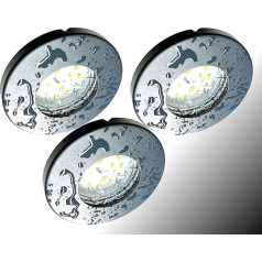 Trango 3 LED iebūvēto starmešu komplekts 6729IP65-031MO IP65 antracīta matētā krāsā, ieskaitot 3x 5 W 3000K silti baltas 3000K silti baltas Ultra Flat LED moduļus vannas istabas iebūvētiem starmešiem, dušas griestu starmešiem,