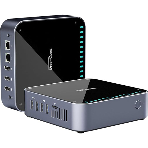 DreamQuest Mini PC Windows 11 Pro 16GB RAM 512GB M.2 PCIe SSD Intel N95 (līdz 3,4 GHz) Micro Desktop dators ar 4K HDMI/2x Gigabit Ethernet/WiFi 5/Bluetooth4.2/USB3.2 birojam Biznesam Mazs dators