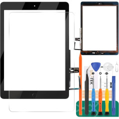 Jauns iPad 9.7 2018 A1893 A1954 skārienjūtīgā ekrāna digitaizera stikla aizstājējs iPad 6 A1893 A1954 ar sākuma pogu (LCD displejs nav iekļauts) (melns)