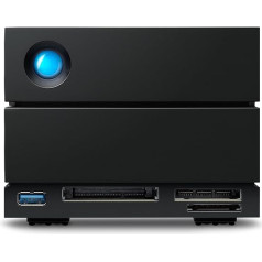 LaCie 2big Dock Thunderbolt 3 20TB ārējais cietais disks, 3,5 collas, Thunderbolt 3, RAID 1, 2, USB-C + karšu lasītājs, PC & Mac, iekļauts 5 gadu glābšanas pakalpojums, modeļa Nr.: STLG20000400