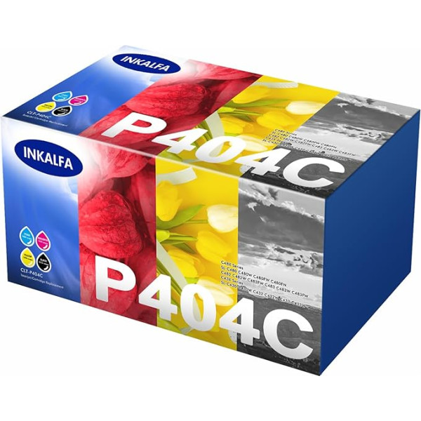 4 pakuotės CLT-P404C CLT-404S P404C Multipack suderinamas toneris, skirtas Samsung C480W Xpress SL C480FW C48X C430 C480 C480 C430W C43X serijai CLT-K404S CLT-Y404S CLT-C404S CLT-M404S CLT-M404S CLT-M404S Juodas žydras geltonas