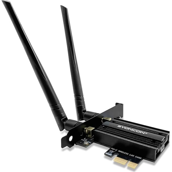 SYONCON PCIe WLAN karte Intel BE200 Chipset WiFi 7 802.11be 320MHz Bluetooth 5.4 Tri-Band (6GHz/5800Mbps, 5GHz/2400Mbps, 2.4GHz/574Mbps) PCI Express tīkla karte PC Windows 10/11