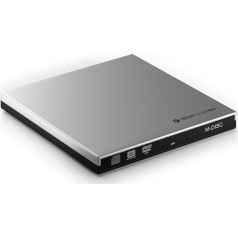 techPulse120 Ārējais USB 3.0 DVD CD M-Disku ierakstīšanas disks Slim SuperDrive DVDRW CDRW ROM datoram Datoram Desktop PC Notebook Ultrabook Netbook Laptop Silver