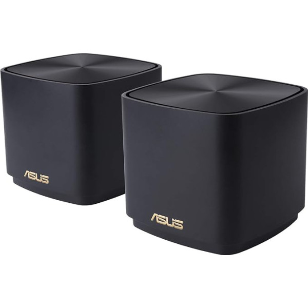 ASUS ZenWiFi AX Mini (XD4) AX1800 Set of 2 Black Combinable Router (2 в 1 Mesh Access Point Set, AX1800 WiFi 6, 2x Gigabit LAN, App Control, Uninterruptible Roaming, AiProtection)