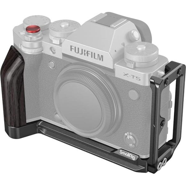 SMALLRIG X-T5 L stiprinājums FUJIFILM X-T5 kamerai ar melnkoka sānu rokturi, iebūvētu slēdža plāksnīti arkai un regulējamu sānu plāksnīti, atbalsta horizontālu un vertikālu uzņemšanu - 4137