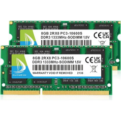 16GB (2x8GB) DDR3 RAM 1333MHz PC3-10600S SODIMM DDR3 Non-ECC 204 pin atmiņas moduļa jaunināšanas komplekts portatīvajiem datoriem, zaļš
