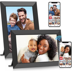 Frameo WiFi Digitaler Bilderrahmen - 10,1 Zoll 1280 x 800 HD IPS Touchscreen, 32GB Speicher, automātiska apstrāde, Wand montierbar, ērta un vienkārša fotoattēlu un video uzņemšana(2 Packungen)