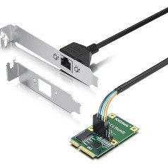 Mini PCIe 2.5G Gigabit Ethernet tinklo kortelė, 30 cm ilgio kabelis