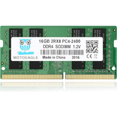 16GB DDR4 2400MHz SODIMM 2RX8 PC4-19200 (PC4-2400T) CL17 Non-ECC Laptop RAM Memory Module