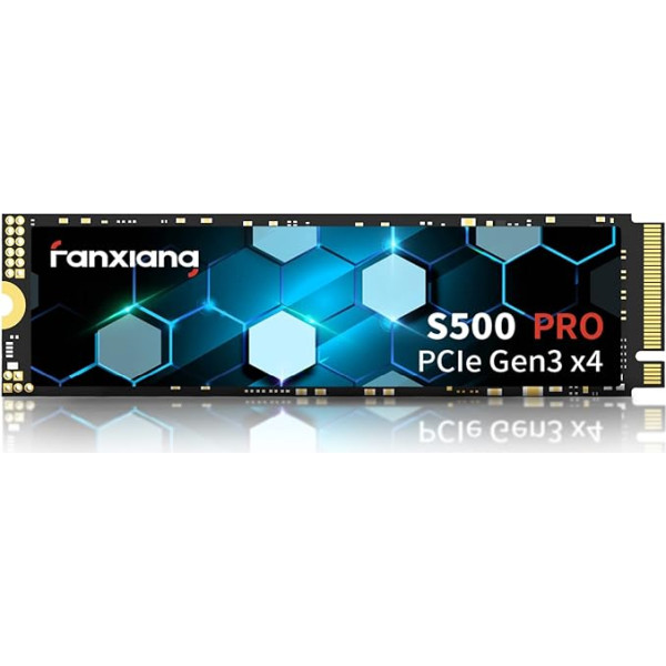 fanxiang S500 Pro 256 GB NVMe SSD M.2 PCIe Gen3x4 2280 iebūvēts SSD, Graphene Thermal Paste, SLC Cache 3D NAND TLC, līdz 2800 MB/s, saderīgs ar piezīmjdatoriem un galda datoriem (melns)