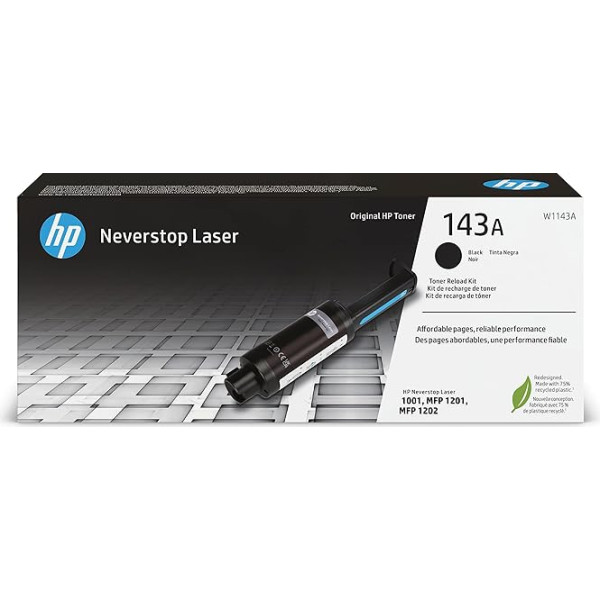 HP 143A (W1143A) melns oriģinālais melnā tonera uzpildes komplekts HP Neverstop lāzera printeriem