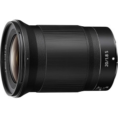 Nikon Nikkor Z 20mm f/1.8 S, fiksēta fokusa attāluma, spilgts, īpaši liela attāluma objektīvs f/1.8, melns, Nital karte