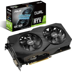 ASUS GeForce RTX 2060 Overclocked 6G GDDR6 Dual-Fan EVO Edition VR Ready HDMI DisplayPort DVI grafiskā karte (DUAL-RTX2060-O6G-EVO)