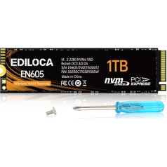 Ediloca EN605 1TB M.2 SSD, NVMe1.3 PCIe Gen3.0x4 SSD 3D NAND TLC Internal Hard Drive, M.2 2280 - Read/Write Speed up to 2150/1850 MB/s - Internal SSD Compatible with Laptop and PC Desktop