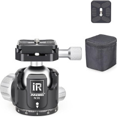 INNOREL N36 Ball Head Tripod Head Low Profile Ball Head 360 Degree Rotatable Diameter 36 mm Max. Load 20 kg for DSLR Long Focus Tripod Monopod Alloy Ball Head with a Bag