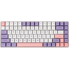 EPOMAKER EP84 Plus 75% Hot-Swap mehāniskā spēļu tastatūra ar programmējamu draiveri, 2.4GHz/BT 5.0/USB-C, RGB, NKRO, PBT taustiņi Mac/Win/Gamer (Bauhinia, Flamingo)