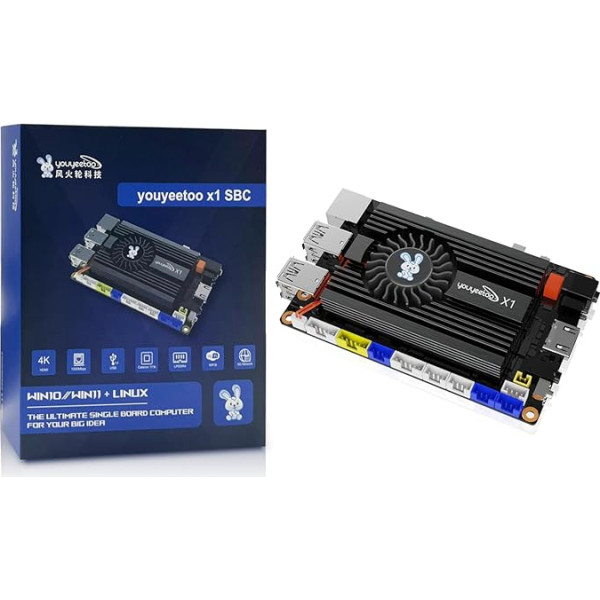 youyeetoo X1 - N5105 x86 Windows Single Board Computer - Dual 4K Media Server - Dual M.2 Slots, Supports 2280 NVMe mSATA SSD/WiFi 6 Module - PCIE 3.0 - NFC 8GB RAM + 256GB eMMC