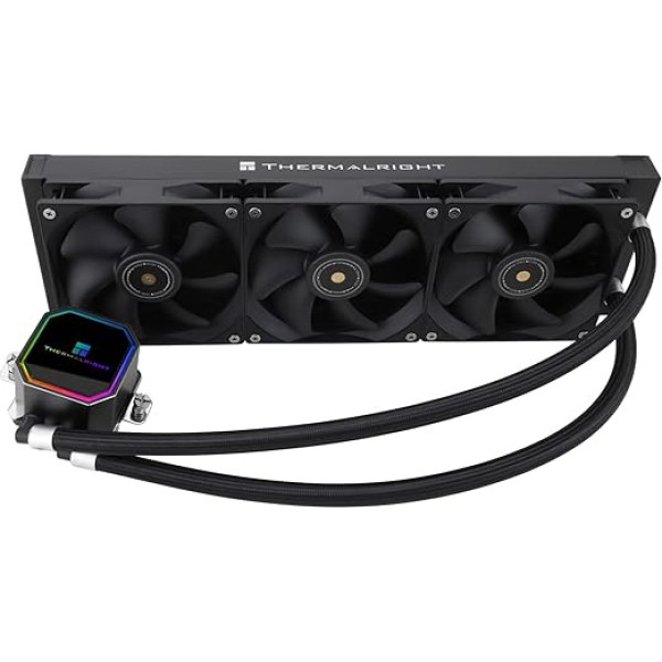 Thermalright Frozen Prism 360 Black AIO ūdens dzesētājs, šķidrā CPU dzesētājs, 3 x 120 mm PWM ventilatora ūdens dzesēšanas sistēma, 1850 RPM ātrgaitas, saderīgs ar AMD/AM4/AM5 un Intel LGA115X/1200/2011/1700