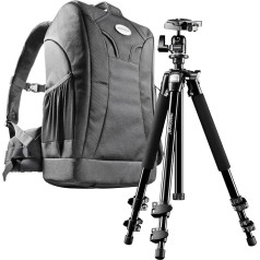 Mantona Scout Trekking 2 in 1 komplekts (inkl. Trekking Fotorucksack und Kamerastativ Scout 142 cm, geeignet für DSLR- und Systemkameras, mit Diebstahlschutz)