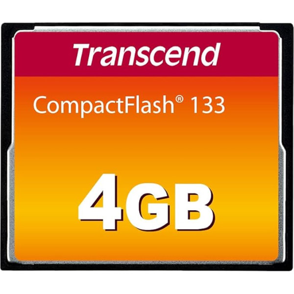 Transcend CFCard 4GB 133x, TS4GCF133, Schwarz