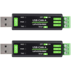 Waveshare 2 gab USB uz CAN adapteris A modelis, STM32 mikroshēmas risinājums, vairāki darba režīmi, saderīgs ar vairākām sistēmām