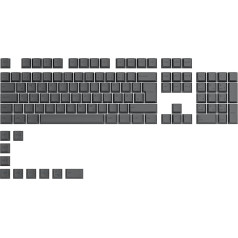 Glorious Gaming 115x GPBT-Keycaps - Cherry-Profil, plašāk izturīgs PBT materiāls, optisch EIN Blickfang, augsta kvalitāte, oriģinālshrift, Deutsch Layout - Schwarze Esche