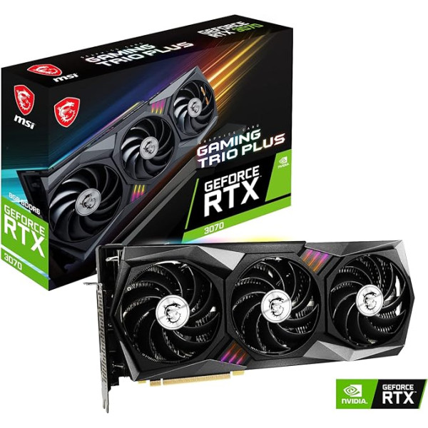 MSI GeForce RTX 3070 Gaming Trio Plus 8G LHR spēļu grafiskā karte - NVIDIA RTX 3070 LHR, GPU 1770 MHz, 8 GB GDDR6 atmiņas