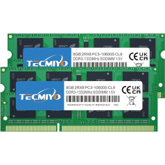 TECMIYO saderīgs ar Apple 16GB komplekts (2 x 8GB) DDR3 1333MHz PC3-10600 SODIMM atmiņas jaunināšanai, kas saderīgs ar MacBook Pro, iMac, Mac Mini