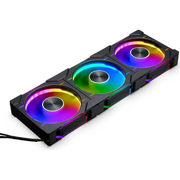 Phanteks D30 PWM regulāras gaisa plūsmas D-RGB ventilators, 3 ventilatoru komplekts - 120 mm, melns