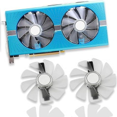 Dotodo 2 x CF1015H12D/FDC10U12S9-C vaizdo plokštės aušinimo ventiliatorius, skirtas Sapphire NITRO RX 580 RX 570 RX 480 VGA vaizdo plokštės aušinimo ventiliatorius 95 mm, baltos spalvos