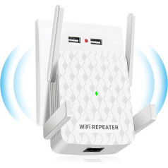 CINAMON WLAN Repeater 300 Mbit/s 2,4 GHz,WiFi Verstärker mit Ethernet-Anschluss, platība līdz 200 m², Unterstützung WPS,1-Tap-Einrichtung, funkcionē ar Allen WLAN-Routern