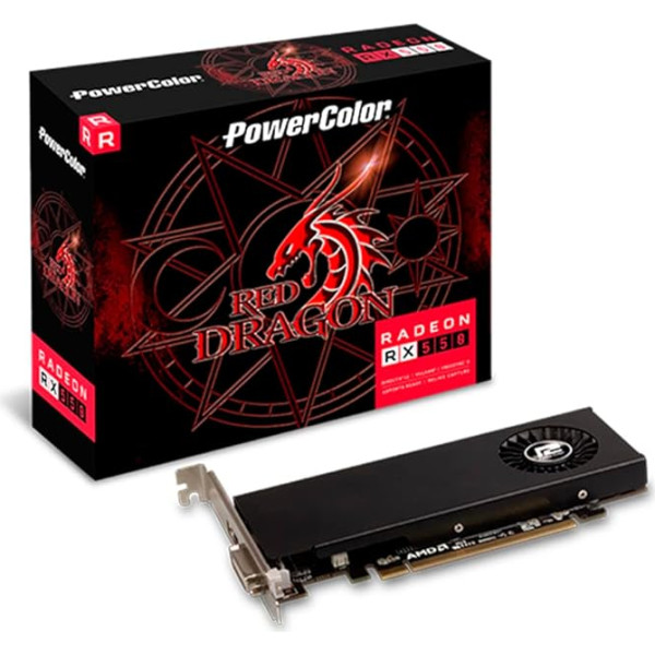 PowerColor RX 550 4GB Red Dragon LP DVI HDMI RX550 Red Dragon Black