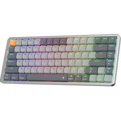 Redragon K652 75% RGB mehāniskā tastatūra, Bluetooth/2,4ghz/kabelgebundener Tri-Modus 84 tastatūras spēļu tastatūra ar alumīnija plāksnīti, paredzēta Win/mac sistēmām un zema profila sliedēm