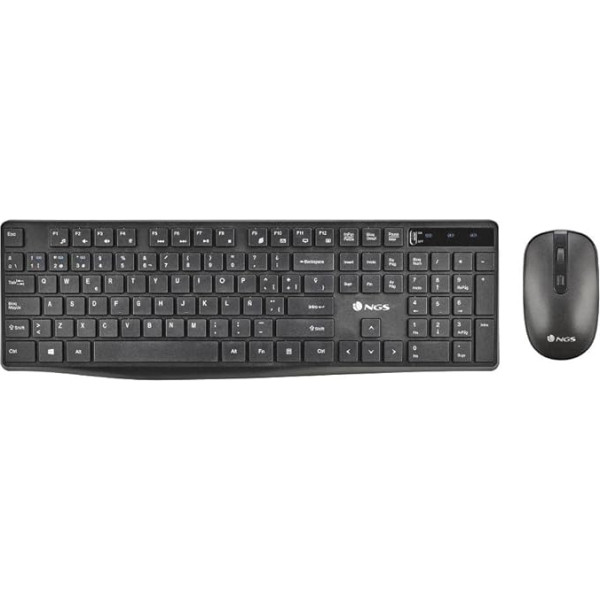 NGS Hype Kit bezvadu daudzmodu tastatūras un peles komplekts, DPI: 800/1200/1600, trīs režīmu savienojums BT4.0+BT4.0+2.4G (spāņu QWERTY)