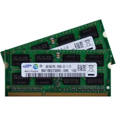 8GB Dual Channel Kit 2x 4 GB SAMSUNG Original 204 pin DDR3-1333 PC3-10600 CL9 SO-DIMM für aktuelle DDR3 i5 + i7 Notebooks mit DDR3-1333Mhz Unterstützung