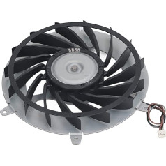 PS3 Cooling Fan, 15 Blades Aluminum Alloy Replacement for Game Console Internal Heat Dissipation Fan 12V 2.65A