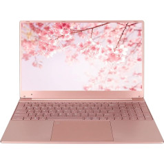 15.6 Inch Laptop for Intel N5095 CPU with Fingerprint Keyboard, Backlit Keyboard, IPS Display, 6000mAh Battery Lasts 8 Hours, 12GB RAM, Pink Laptop for Windows (12+128G)