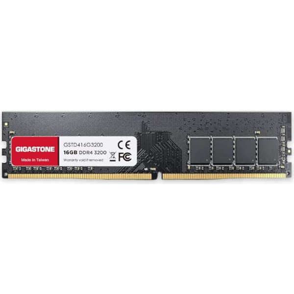 [DDR4 RAM] Gigastone Desktop RAM 16GB DDR4 RAM 16GB DDR4-3200MHz PC4-25600 CL16 1.35V UDIMM 288 Pin/Pin Unbuffered Non-ECC Computer Memory RAM (PC Desktop Only)