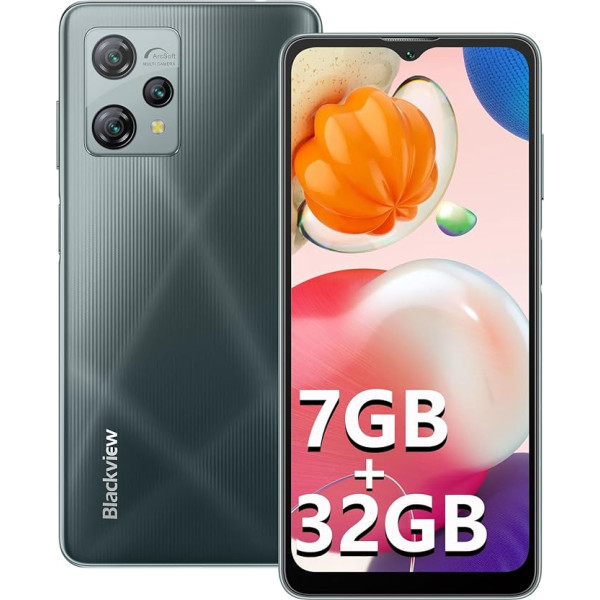 Blackview A53 (2023) Mobilais tālrunis bez līguma, 7GB+ 32GB/256GB paplašināma 2,0 GHz procesors, 5080 mAh 6,5 collu HD+ displejs Android 12 Lēts 4G viedtālrunis, 12MP + 8MP panorāmas kamera, Dual SIM 3