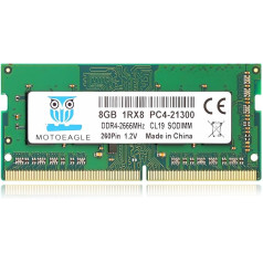 8GB 1RX8 DDR4 2666MHz PC4-21300 (PC4-2666V) CL19 SODIMM 1.2V 260-Pin Non-ECC SO-DIMM portatīvo datoru operatīvās atmiņas modulis