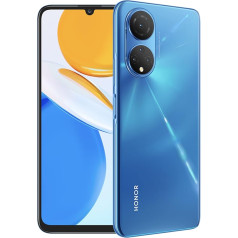 HONOR X7 viedtālrunis, Android 11 mobilais tālrunis, 128 GB, 4 GB RAM, 90 Hz vienmērīgs ekrāns, 6,57 collu FullView ekrāns, 48 MP Quad aizmugures kamera, 22,5 W ātrās uzlādes adapteris, 5000 mAh akumulators, zils