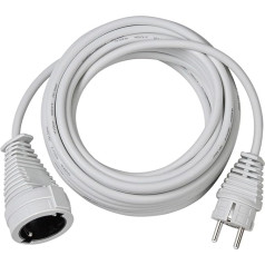 Brennenstuhl Quality Plastic Extension Cable with Earthing Contact Plug and Coupling (Extension Cable for Indoor Use with 10 m Cable) White