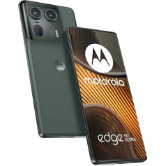 Motorola edge50 Ultra viedtālrunis (6,7 collu Super HD POLED displejs, 50 MP, 16 GB/1 TB ROM, 4500 mAh, iekļauts 125 W lādētājs, Android 14) Mežīgi pelēks ar aizsargvāciņu + mobilā tālruņa turētājs